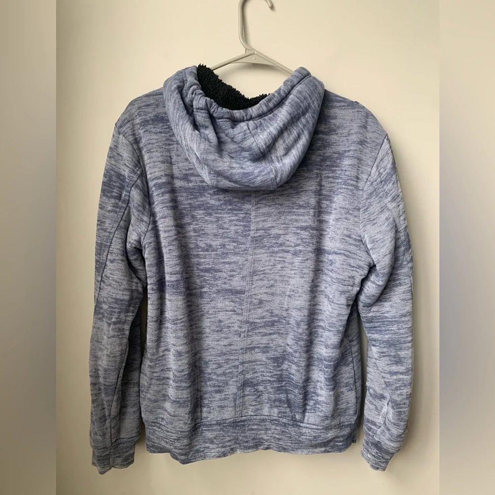 HELIX Men’s Heavy Blue Gray Space Dyed w/ Black Fleece Lined Zipper Front Jacket